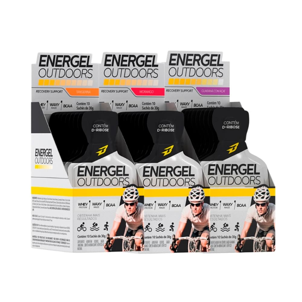 3x  Energel Outdoors Caixa c/10 Sachês - BodyAction