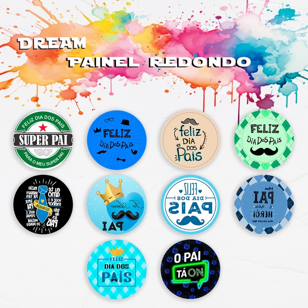 Capa para Painel Redondo Tematico Dia dos Pais Decoração Festa Comemoração Malha Sublimada