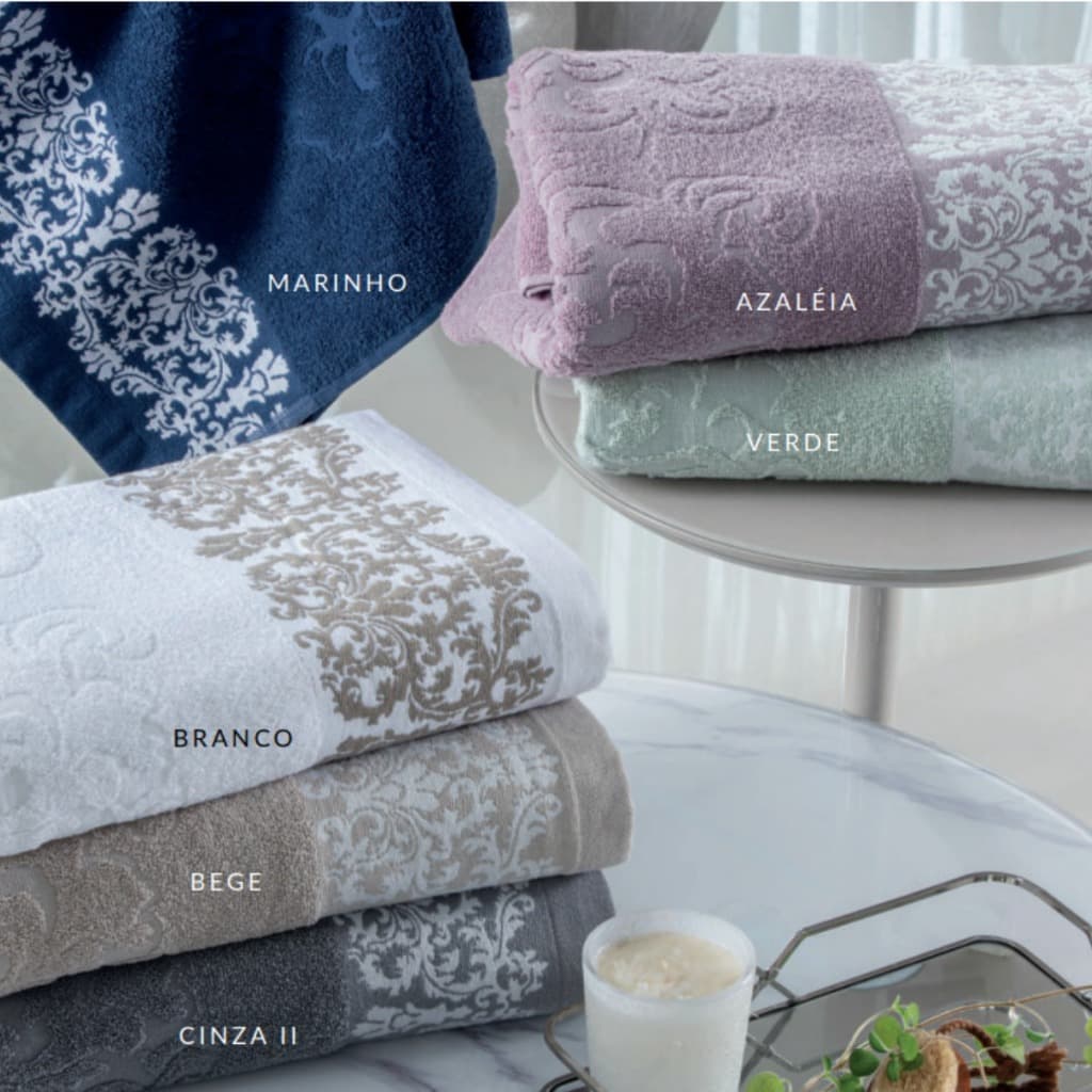 Toalha de Rosto 50x80 cm Detalhe em Jacquard Macia