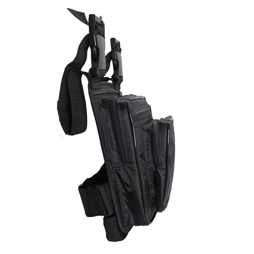 Kit R&Z Bornal de Perna Operacional 4 Bolsos + Cinto de Guarnição com Protetor Lombar — Tecido Impermeável