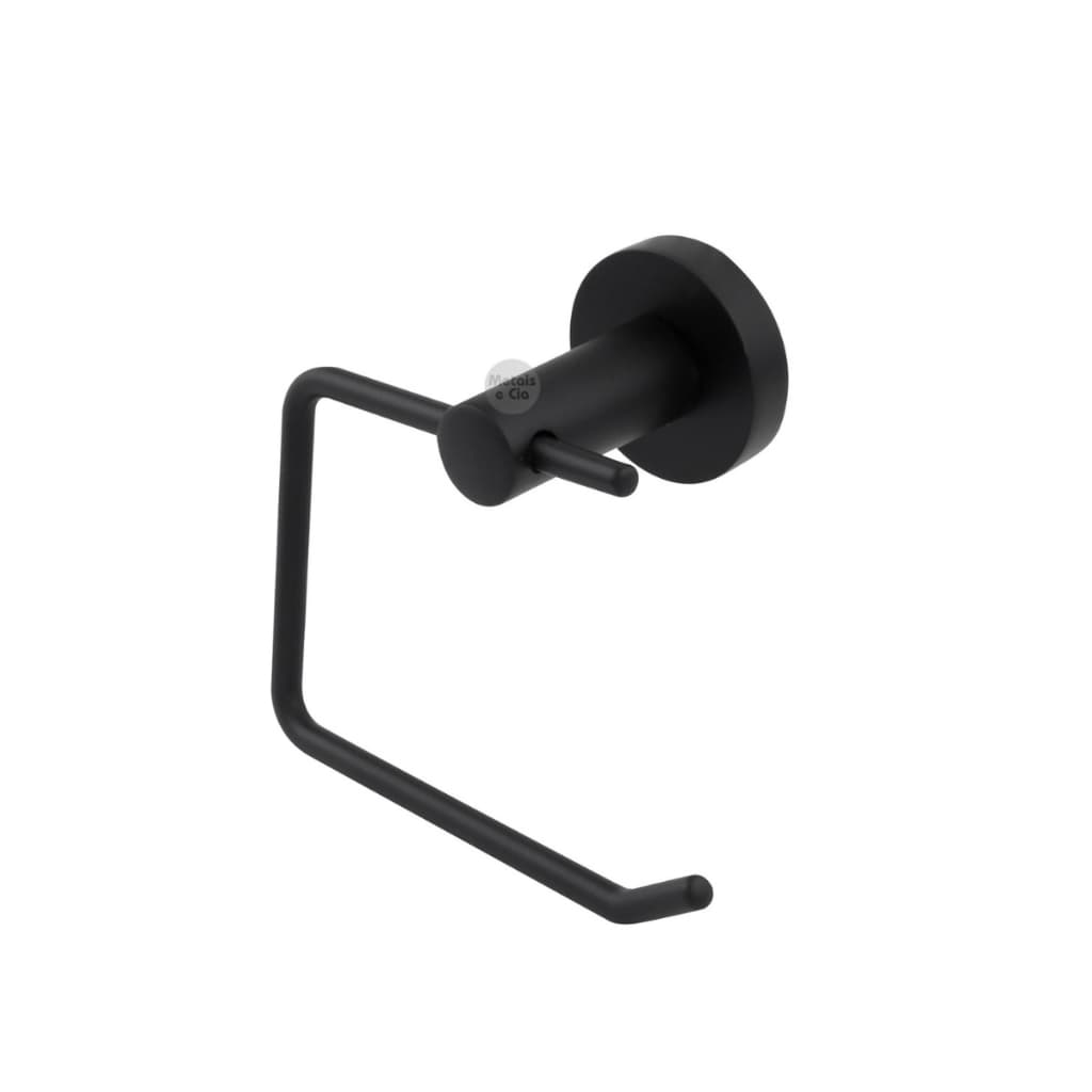 Porta Papel Higiênico Parede Banheiro Papeleira Inox Preto