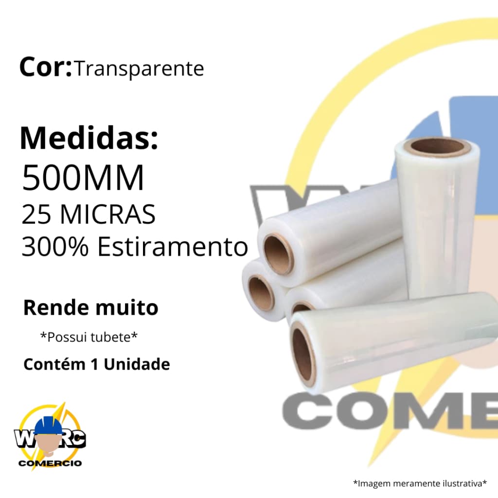 2 bobina /rolo stretch 500 X 25 micras - com 200 metros
