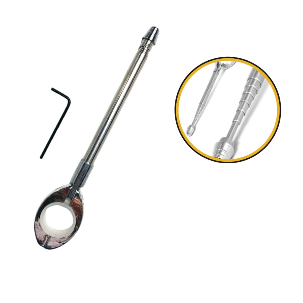 Antena Retrátil de Segurança 7 Estágios Dobrável Corta linha  Pipa guidão Moto bike Aço Inox Premium