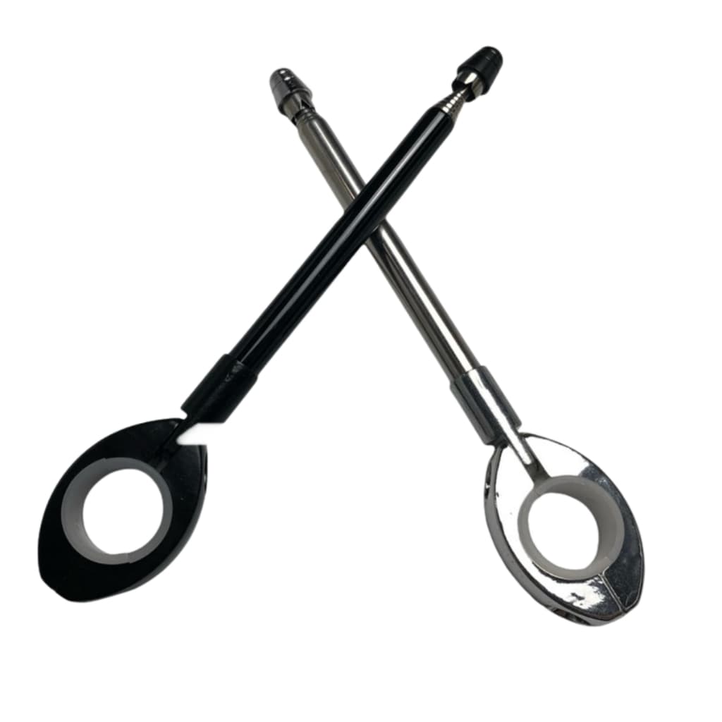 Kit 2 Antena Retrátil Segurança 7 Estágios Dobrável Corta linha Pipa guidão Moto bike Aço Inox