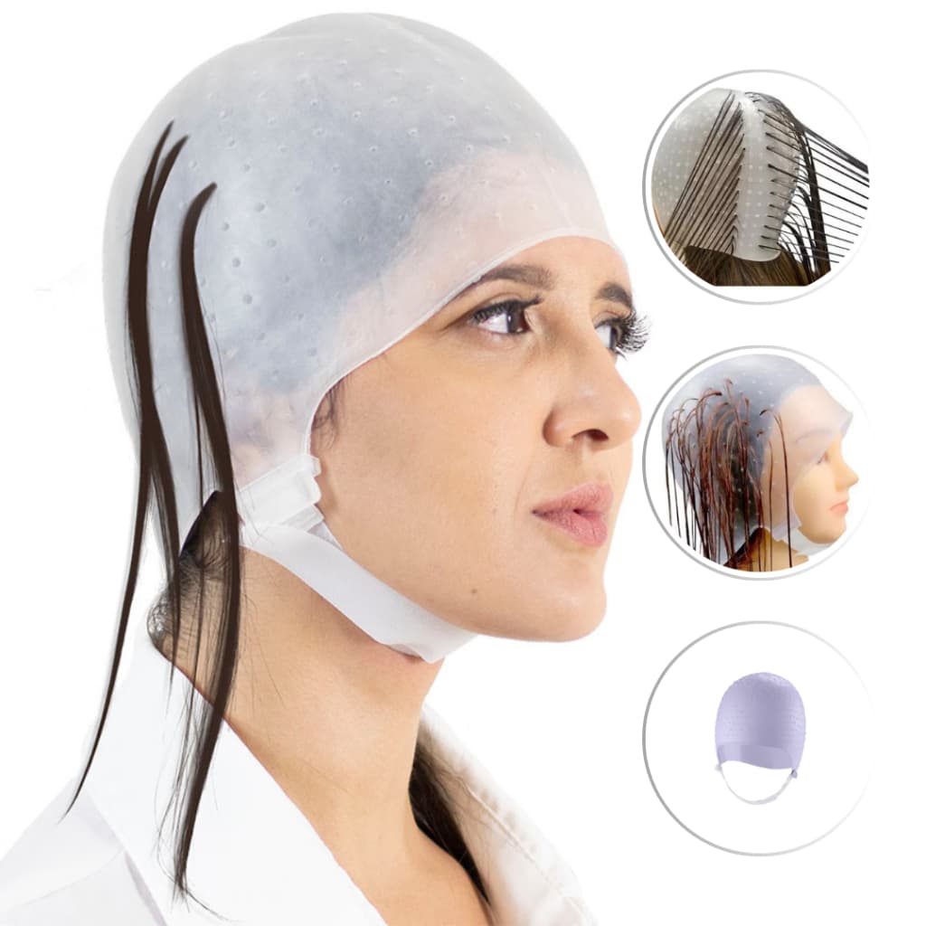TOUCASILICONE TOUCA DE SILICONE COM VELCRO GRANDE SANTA CLARA MECHAS LUZES COLORAÇÃO TINTURA REFLEXO TONALIZAÇÃO
