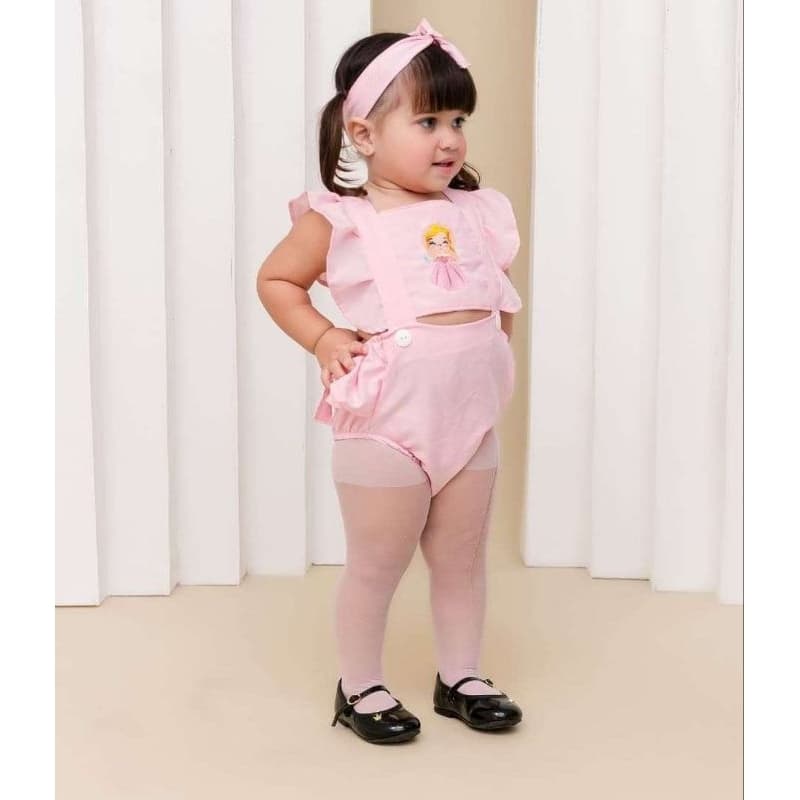 Romper jardineira Bela Adormecida mêsversário