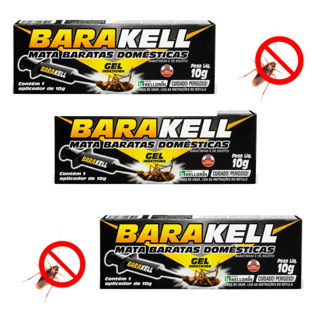 Acaba Baratas Elimina Baratinha Americana Germânica Barakell Bisnaga em Gel 10gr Keldrin