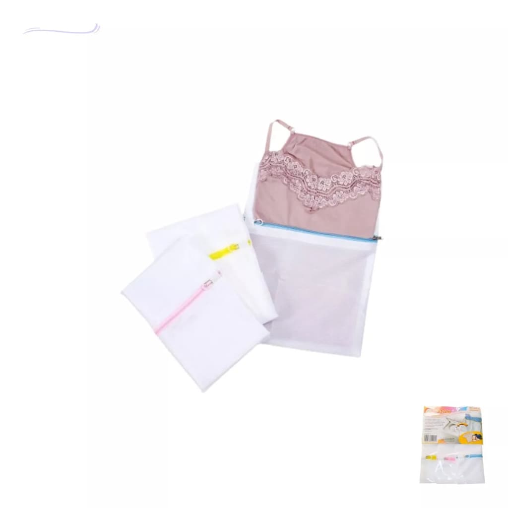 Kit 3 Saco Saquinhos Lavar Roupa Delicada Intima Zíper P M G Lavadora Maquina Sutiã Cueca Resistente