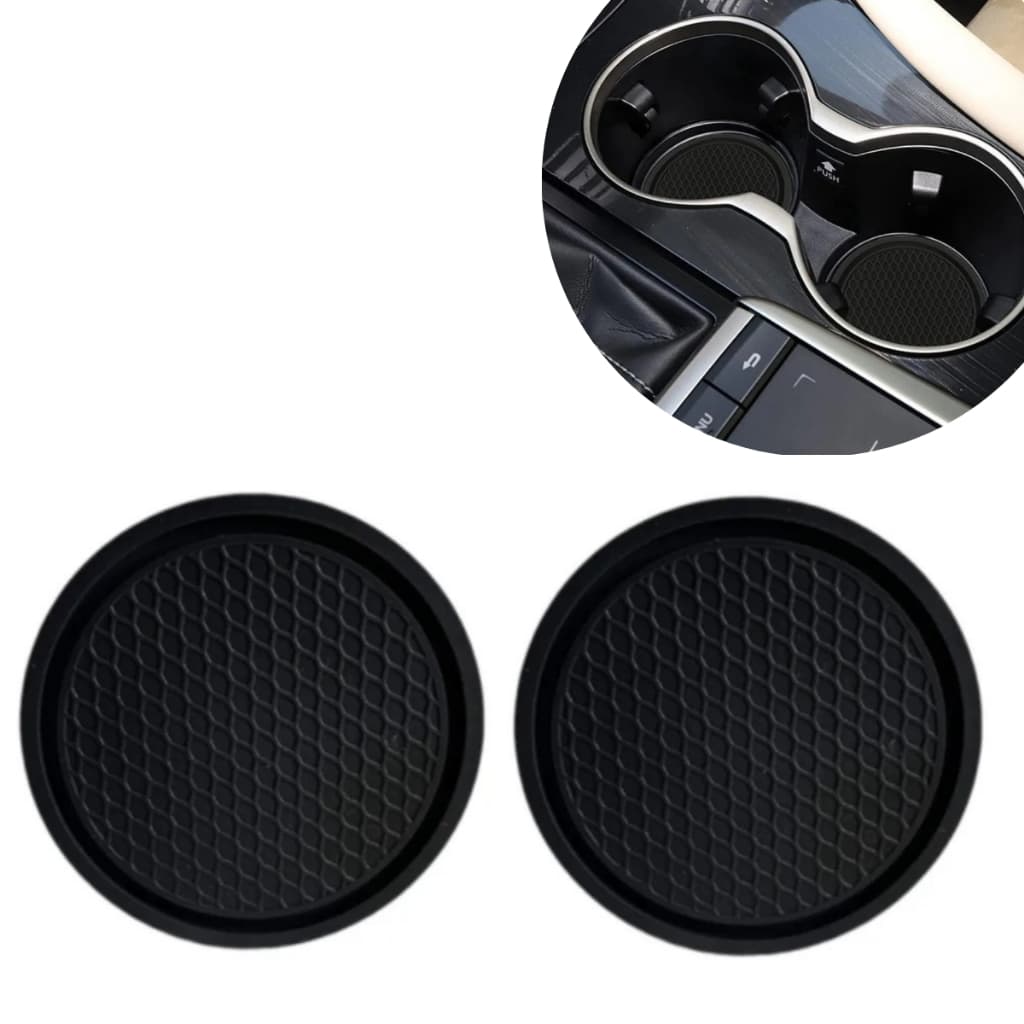 Kit de 2 Bases Para Copo Porta-Copos De Carro De Borracha Macia Universal