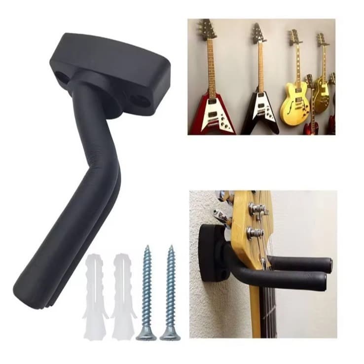 Suporte de Parede Ajustável para Pendurar Violão Guitarra Regulável Stage Preto