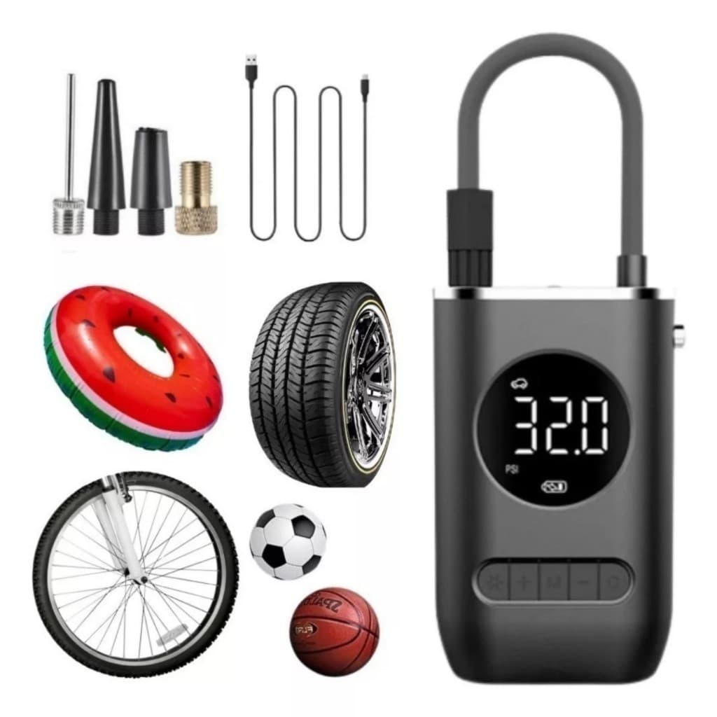 Mini Compressor de Ar Portatil Recarregavél Digital USB Calibrador Pneu Envio Imediato
