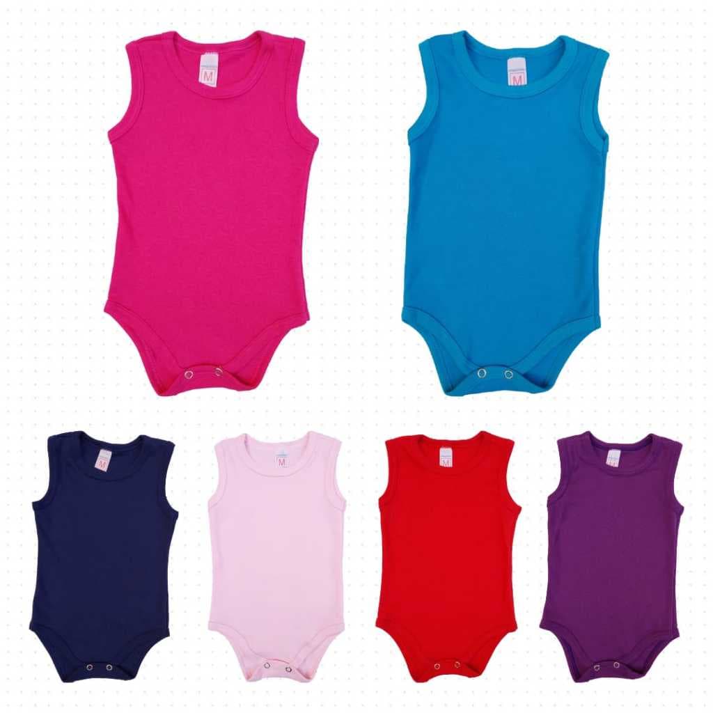 Body Bebê Regata Infantil (Suedine 100% Algodão) Super Confortavél