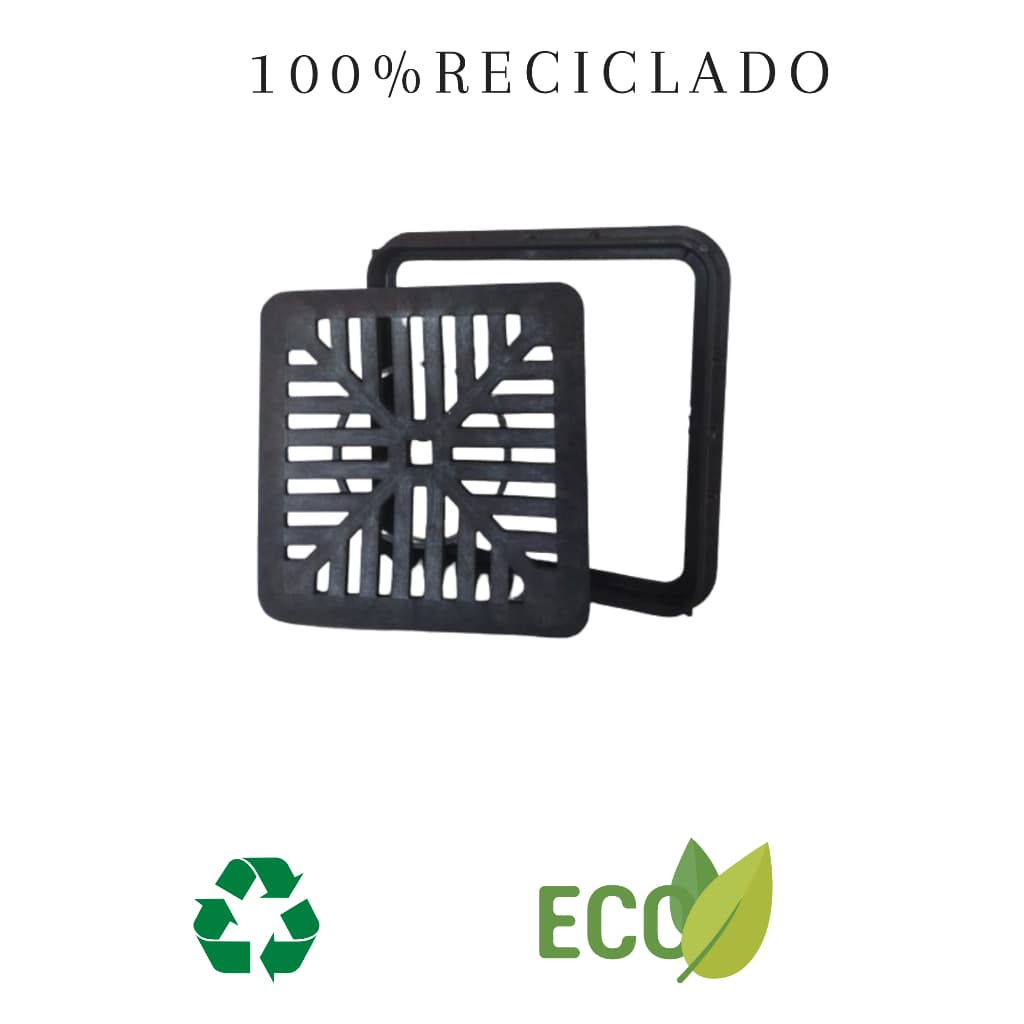 Ralo para escoamento de aguas/chuvas com aro 30x30 feito em polipropileno 100% reciclado