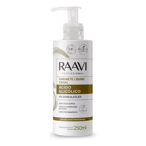 Sabonete Líquido Facial Ácido Glicólico 10% 250ml - Raavi