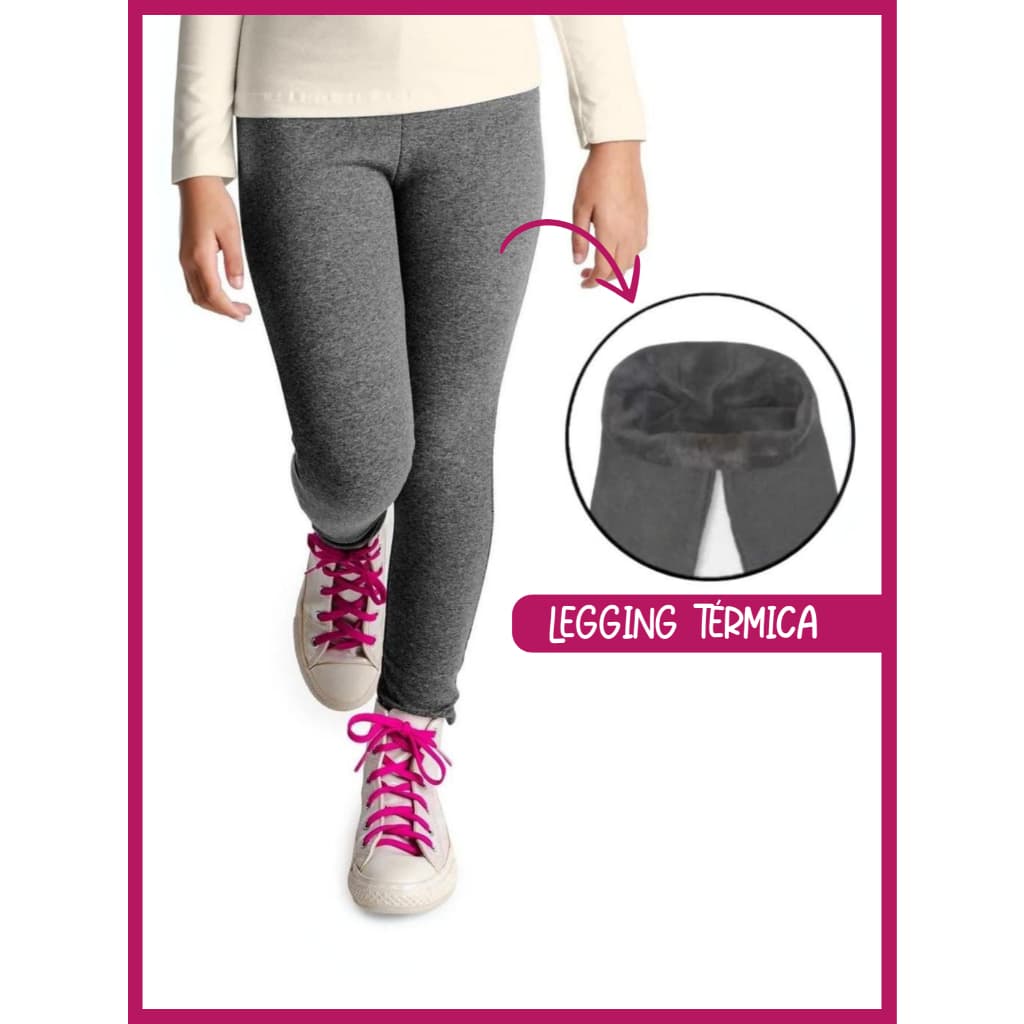 Calça Legging peluciada INFANTIL e JUVENIL e CRIANÇA peluciada por dentro Legging Flanelada cintura alta
