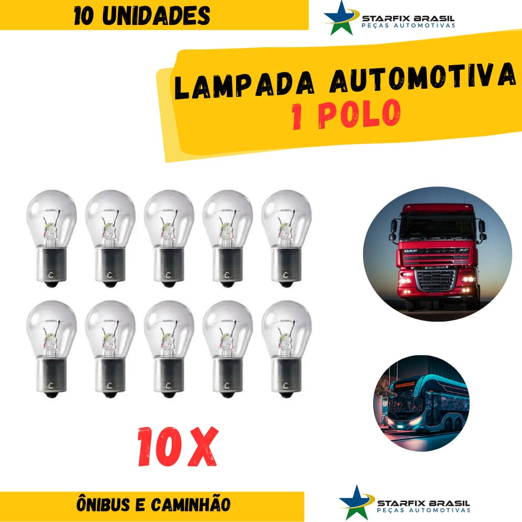 Lâmpada 1141 21W 1 Polo 24 Volts Caminhao Onibus 10pcs