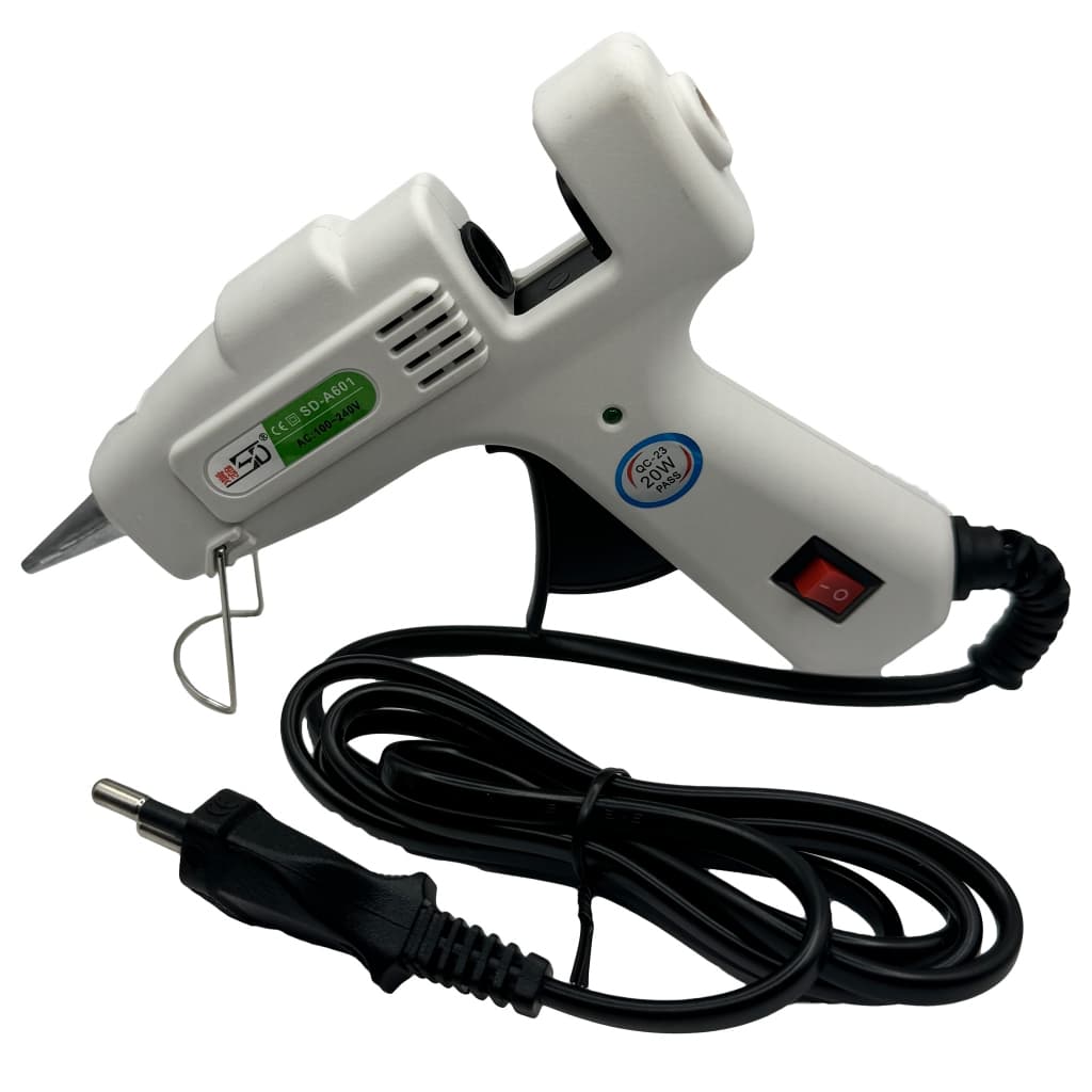 Kit Pistola de Cola Quente Bivolt 100V–240V + 10 Bastões de Cola Fina