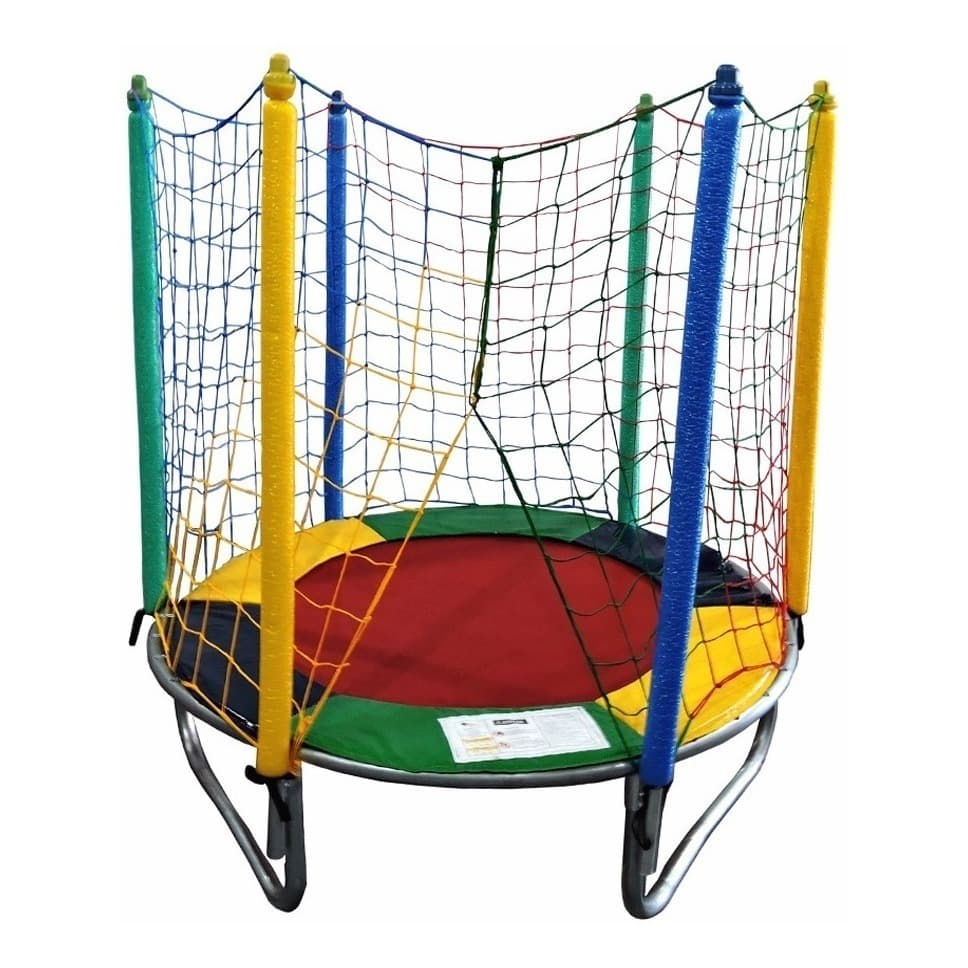 Cama Elástica 1,40m Infantil com Rede de Proteção | Pula Pula Seguro até 50kg, Aço Zincado, Compacta