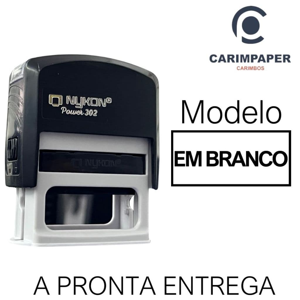 CARIMBO AUTOMÁTICO - ESCRITA EM BRANCO -  Medida: 38x14cm