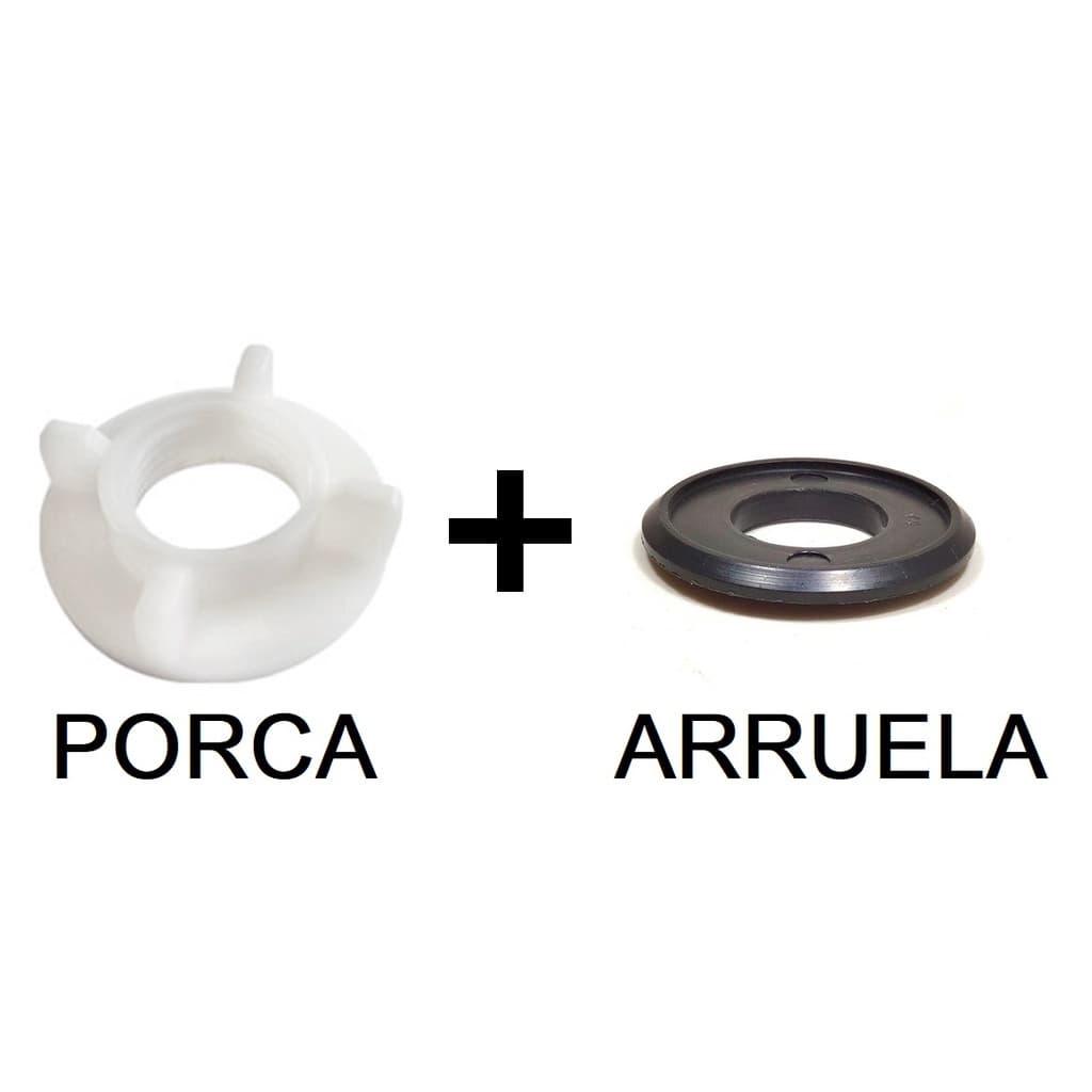 Porca para Encaixe de Torneira de Bancada 1/2" em PVC + Arruela de PVC
