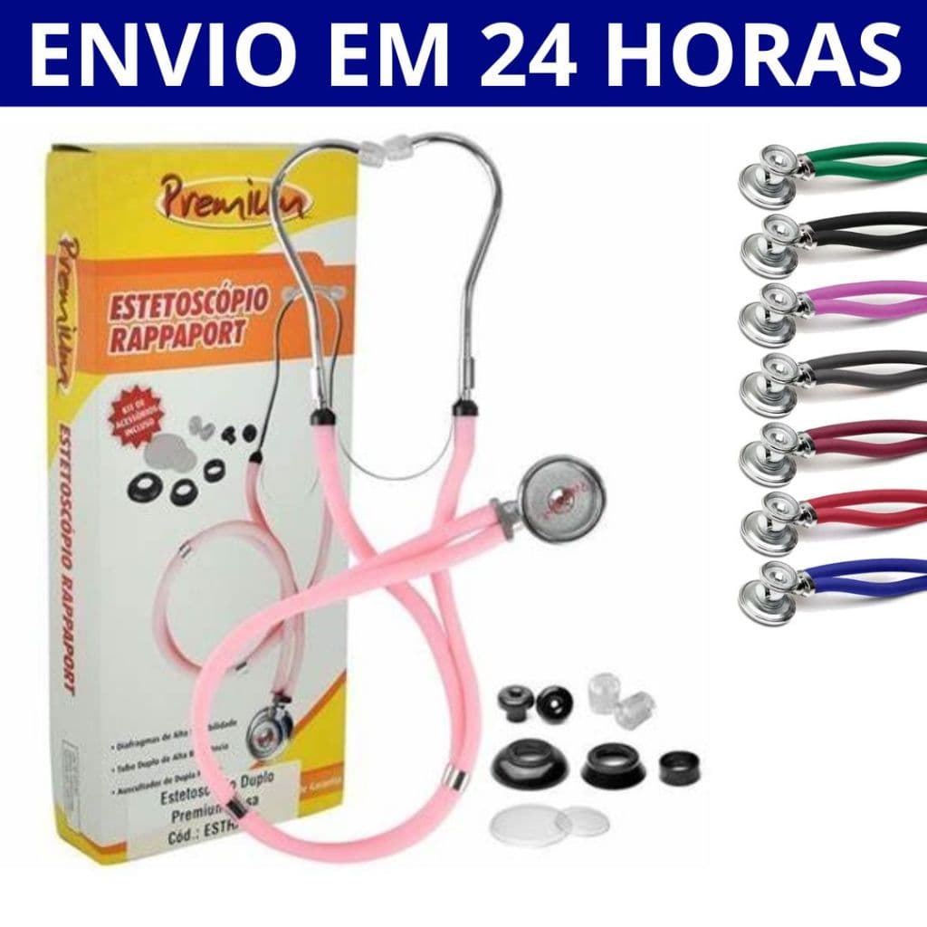 Estetoscópio Simples Ou Rappaport Premium Profissional Médico Enfermagem Cores Variadas