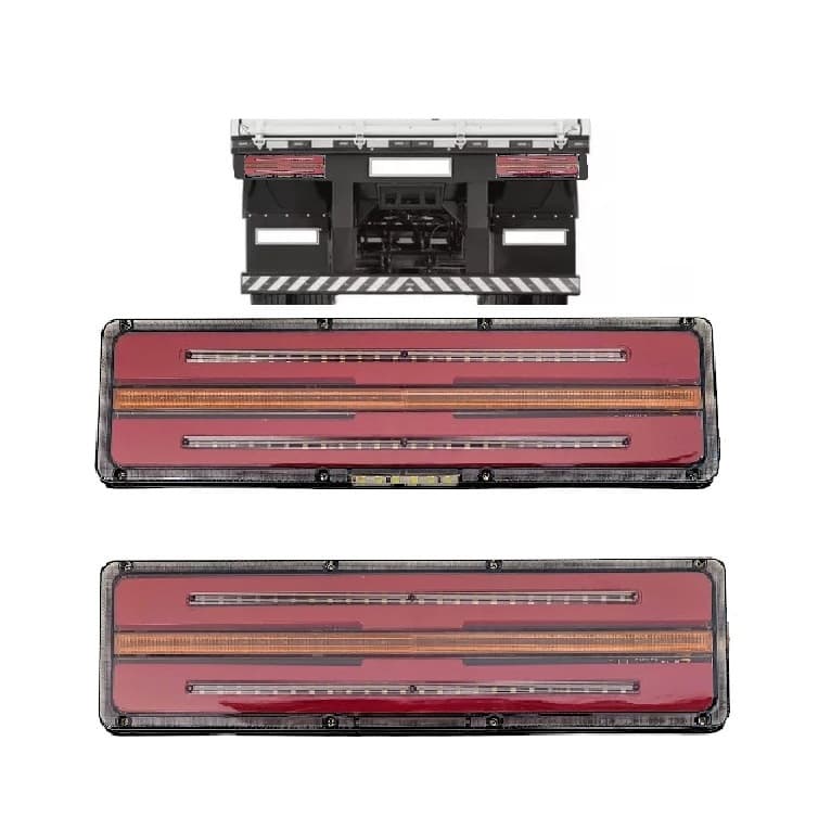 Par Lanterna 46cm 12/24V LED Moderna Seta Sequêncial Para Caminhão carreta KLX Qualidade e Inovação