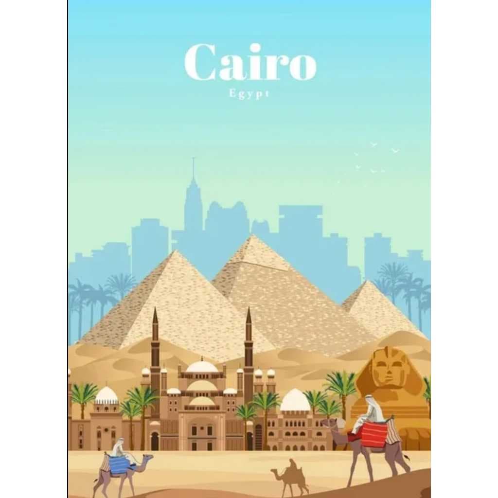 Pintura Diamante Cidade Do Cairo Egito Kit 5d Diy 30x40cm