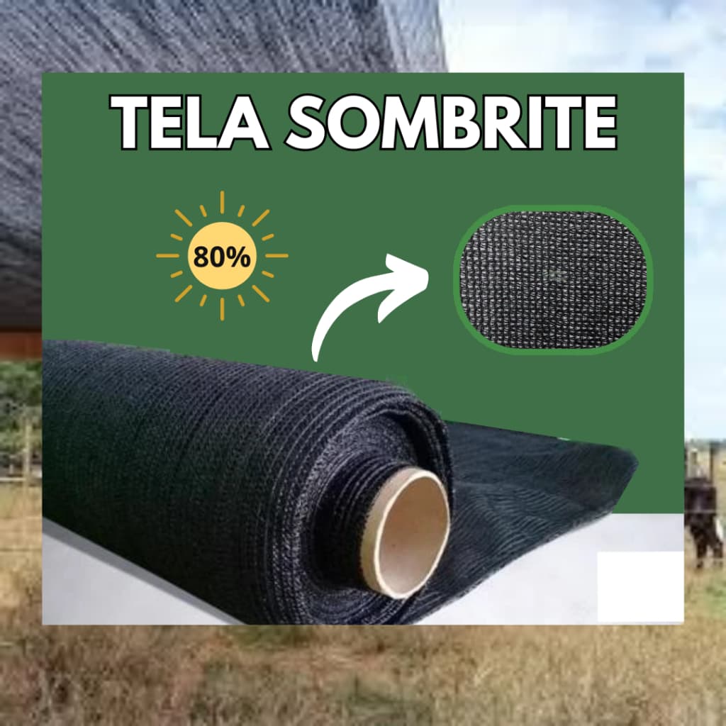 Tela Sombrite Preta 80% - 3x6 metros.