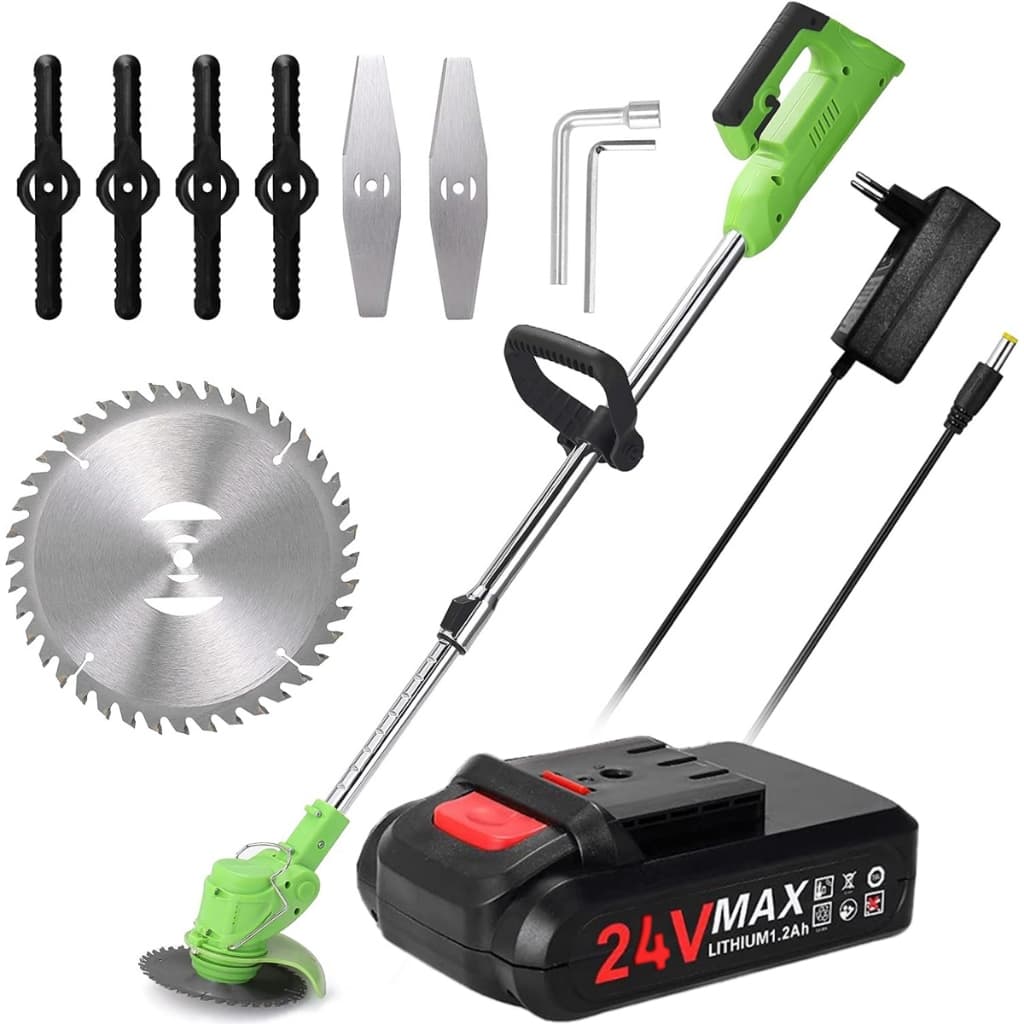 Cortador de Grama Roçadeira Elétrica para Jardim Recarregável c Bateria 24V Bivolt Aparador de Grama