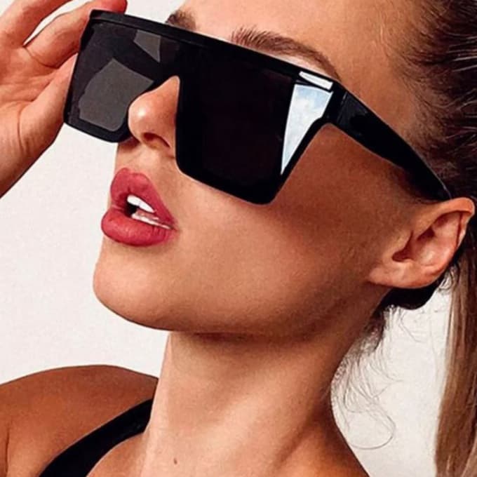 Oculos de Sól Feminino Masculino Oversized Mascara Quadrado Grande Uv400