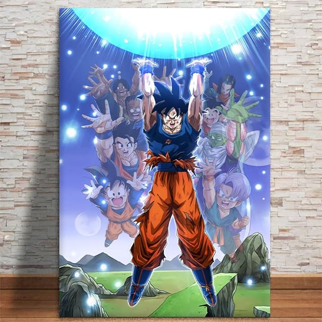 Quadro Goku Genki Dama Dragon Ball Quarto Sala MDF 20x30 60x40 4k