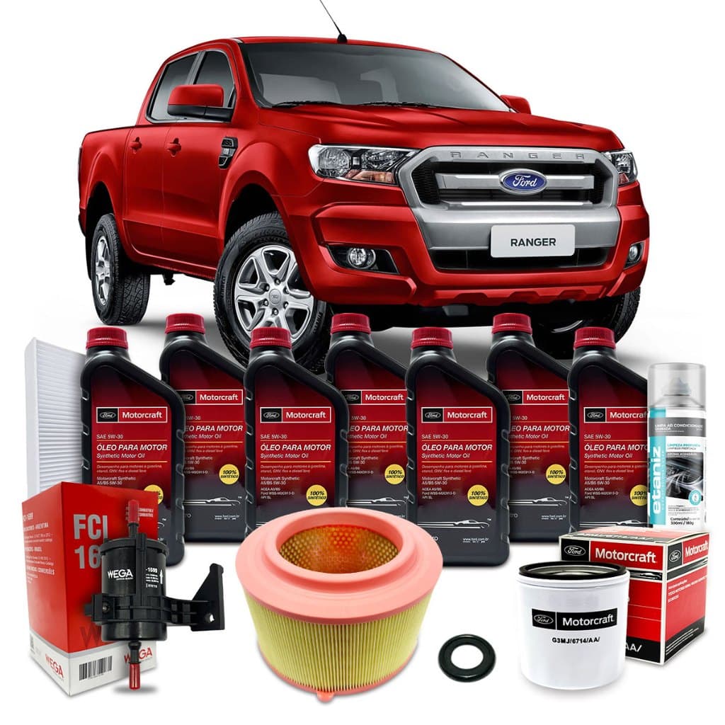 Kit Revisão Ford Ranger 2.5 Flex Troca De Óleo Motorcraft Original Ford 5w30 2014 a 2019
