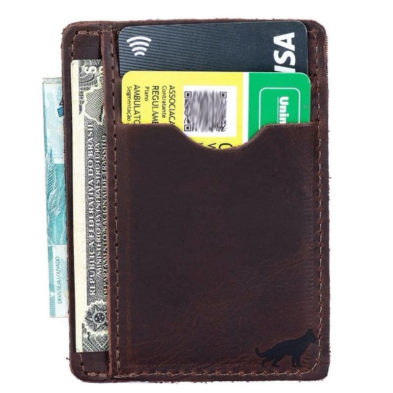 Porta Cartão Carteira Masculina Pequena Couro Legitimo Compacta Cnh Cedula