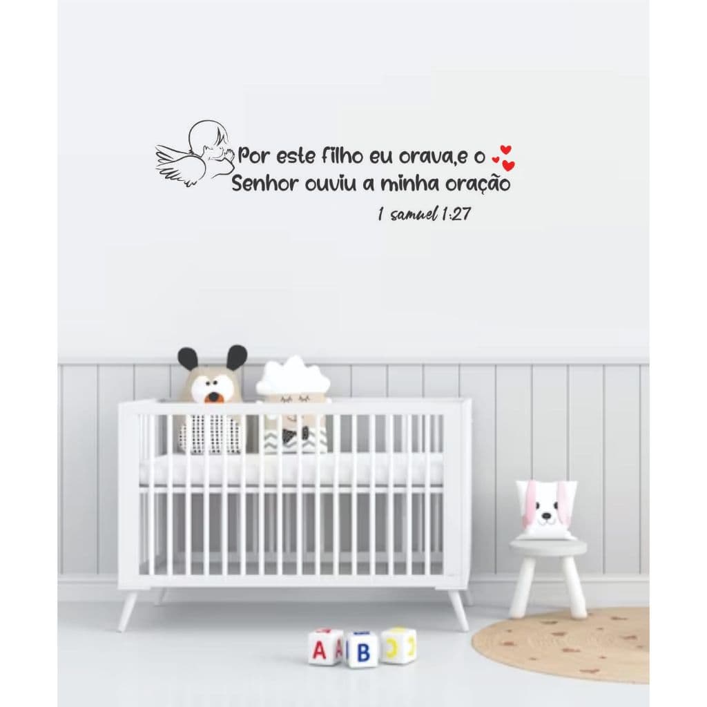 Adesivo Decorativo frase Por esse filho(a) orava eu, e o Senhor ouviu a minha oração