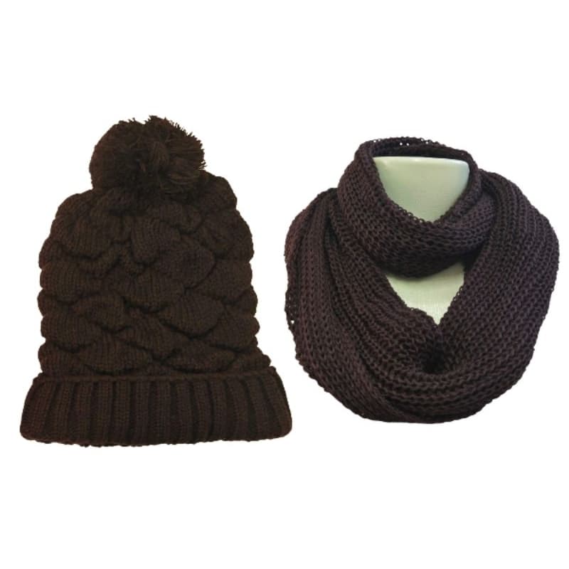 Kit Touca de Inverno Feminino + Cachecol 🧣 de Freio Tricô