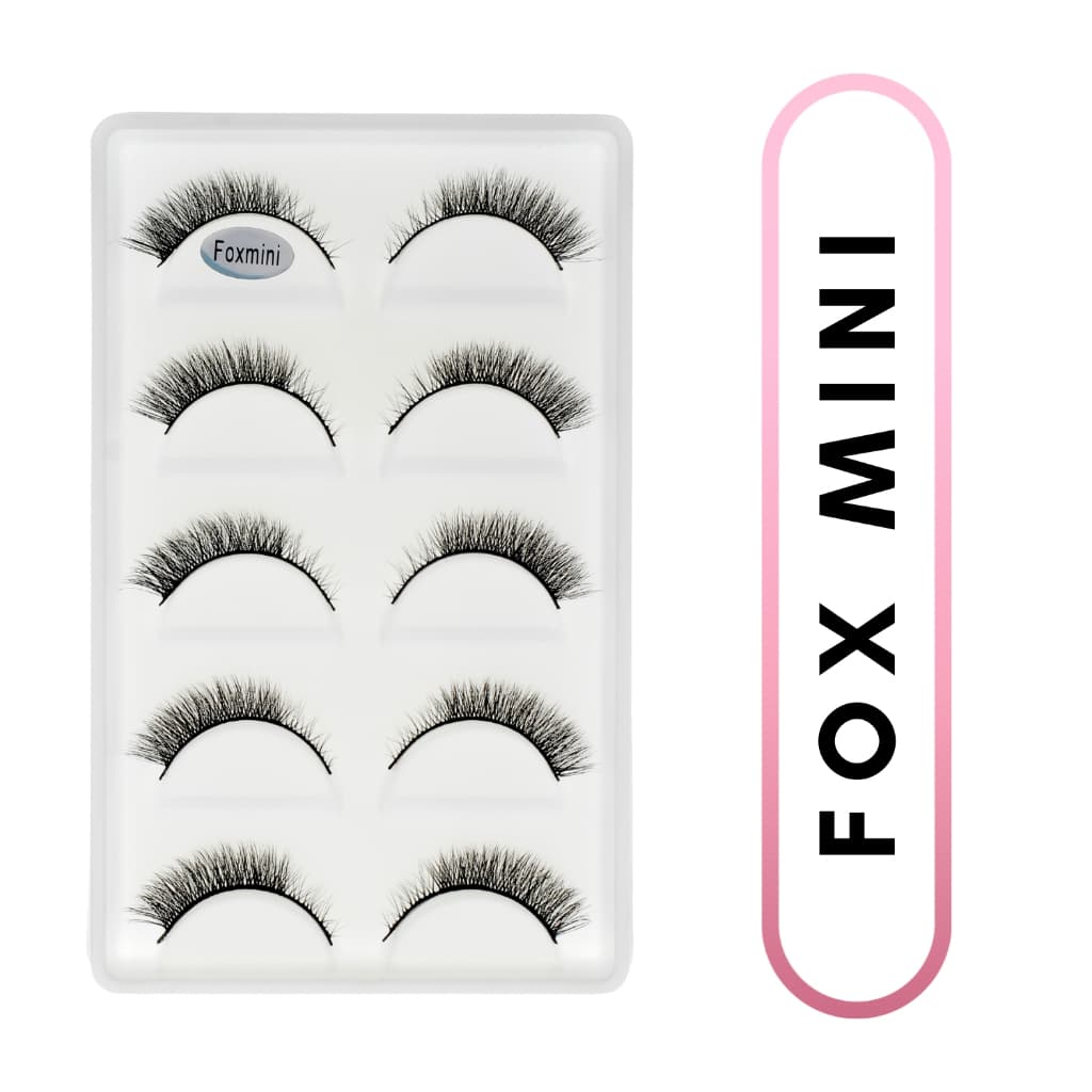 cartela 5 PARES CÍLIOS POSTIÇOS 3D naturais FOX MINI