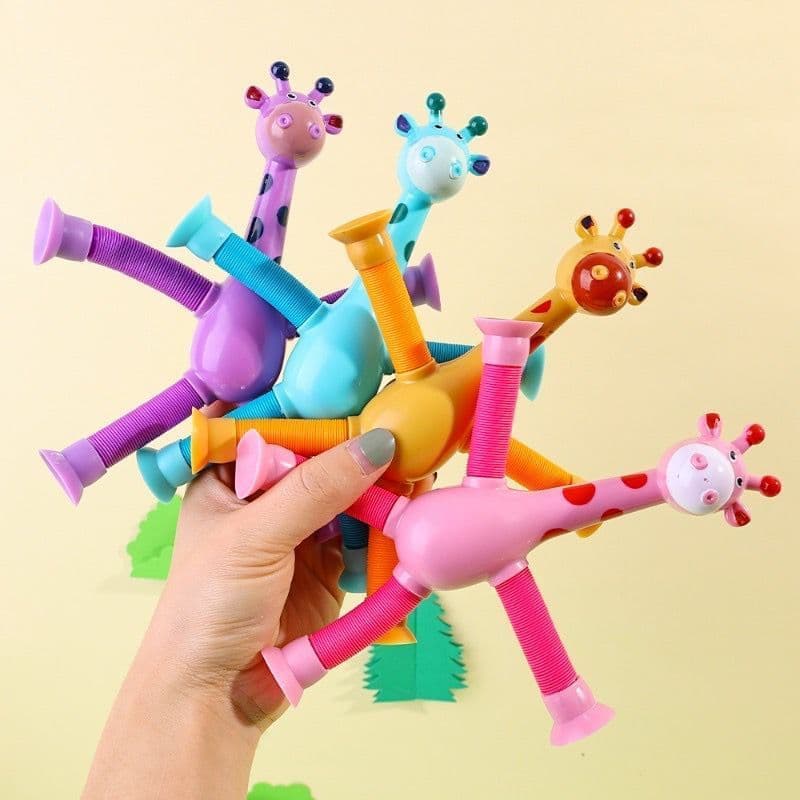 Kit 12 Girafas Pop It Tubo Estica E Gruda Revenda Lembrancinha