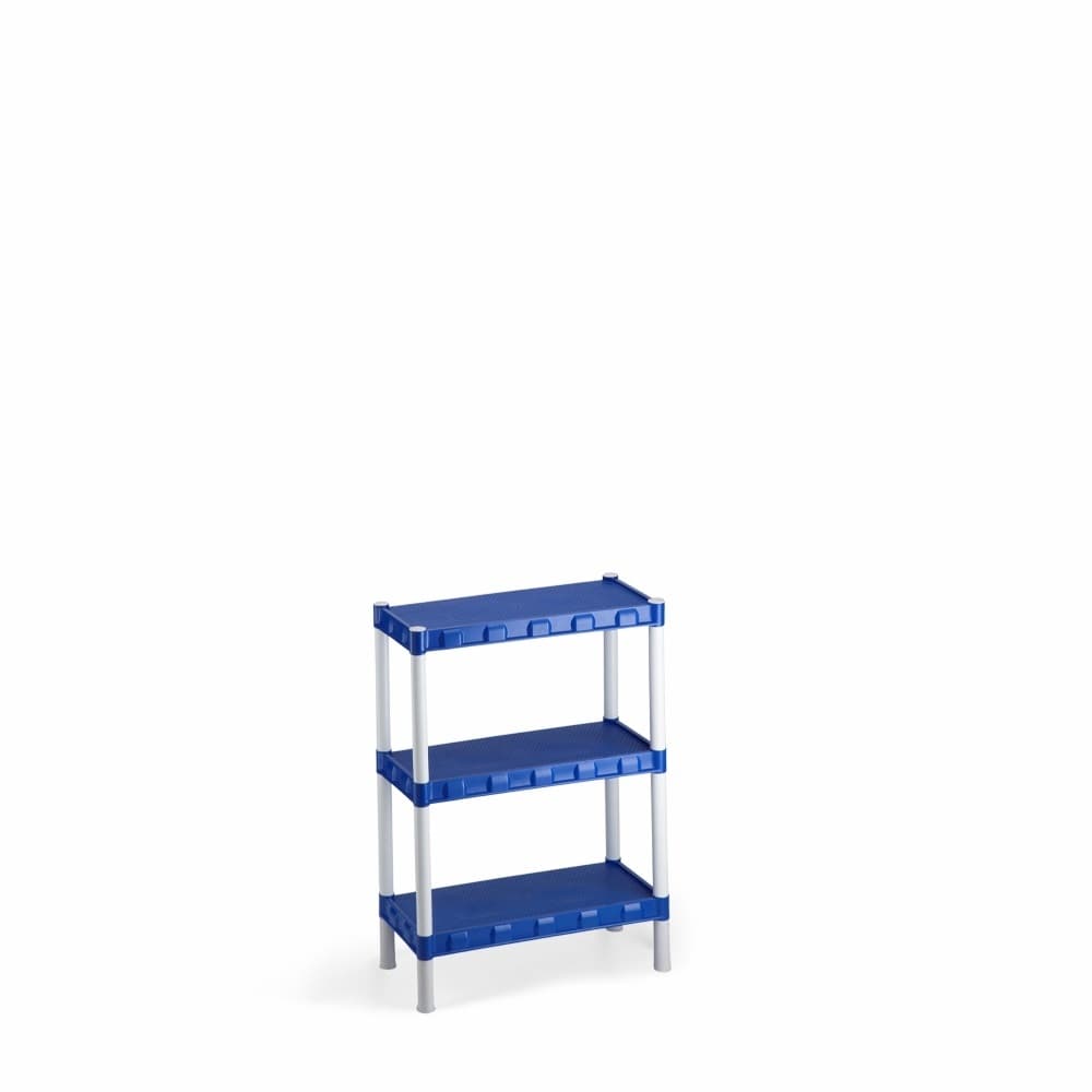 Estante Nápoles Plástica Azul com 3 Prateleiras Organizador Agraplast Cod 916 (COM PEZINHOS)
