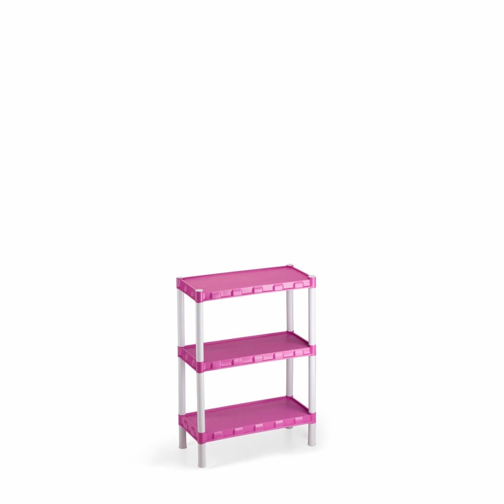Estante Modular Rosa Plástico 3 Prateleiras Agraplast Cod. 913 (COM PEZINHOS)