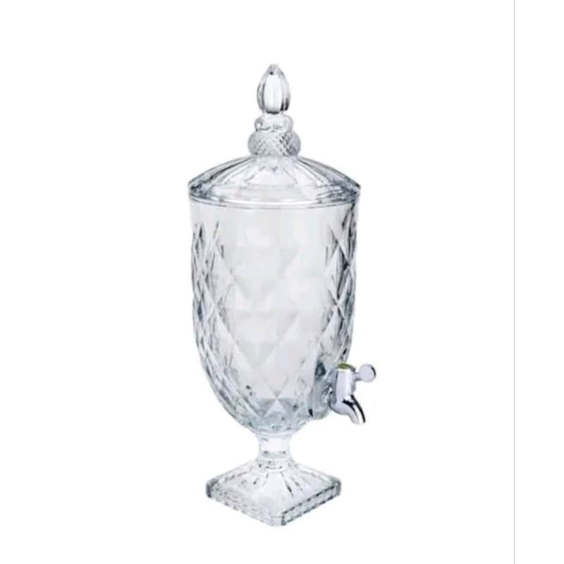 Dispenser Suqueira Vidro Cristal Luxo 5 L Suco Água Drinks Cor Transparente