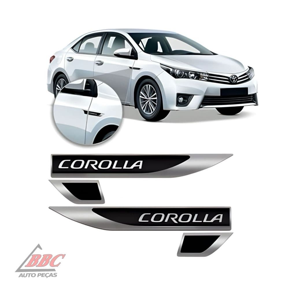 Par Emblema Lateral Resinado Aplique Adesivo Paralama Porta TOYOTA Corolla todos