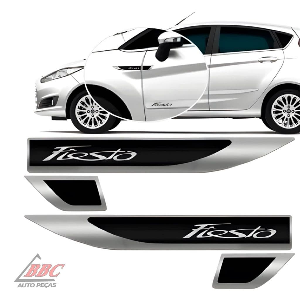 Par Emblema Lateral Resinado Aplique Adesivo Paralama Porta NEW FIESTA TODOS