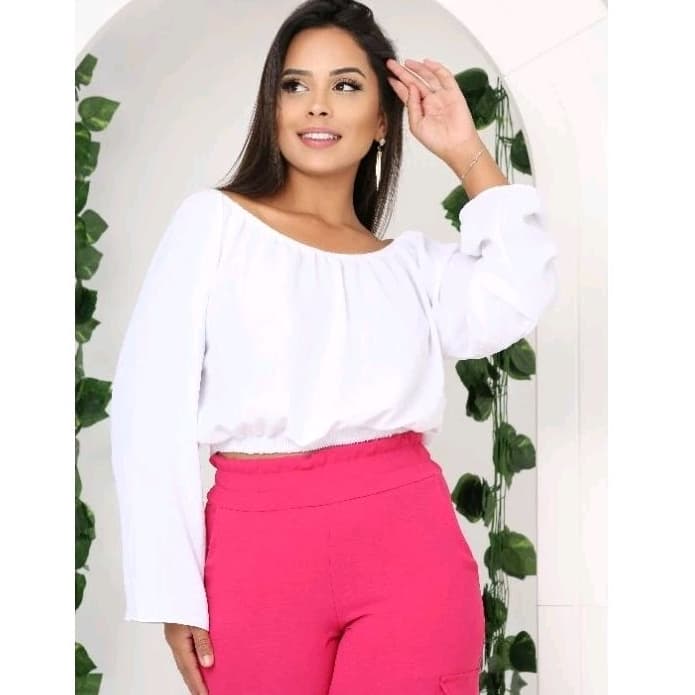 cinganinha manga longa FEMENINO ombro a ombro não leva bojo