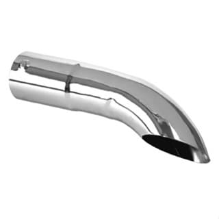 Ponteira Escapamento Caminhao Metal Cromada 2"1/2 Polegada Curva Chanfrada Comprimento 30cm