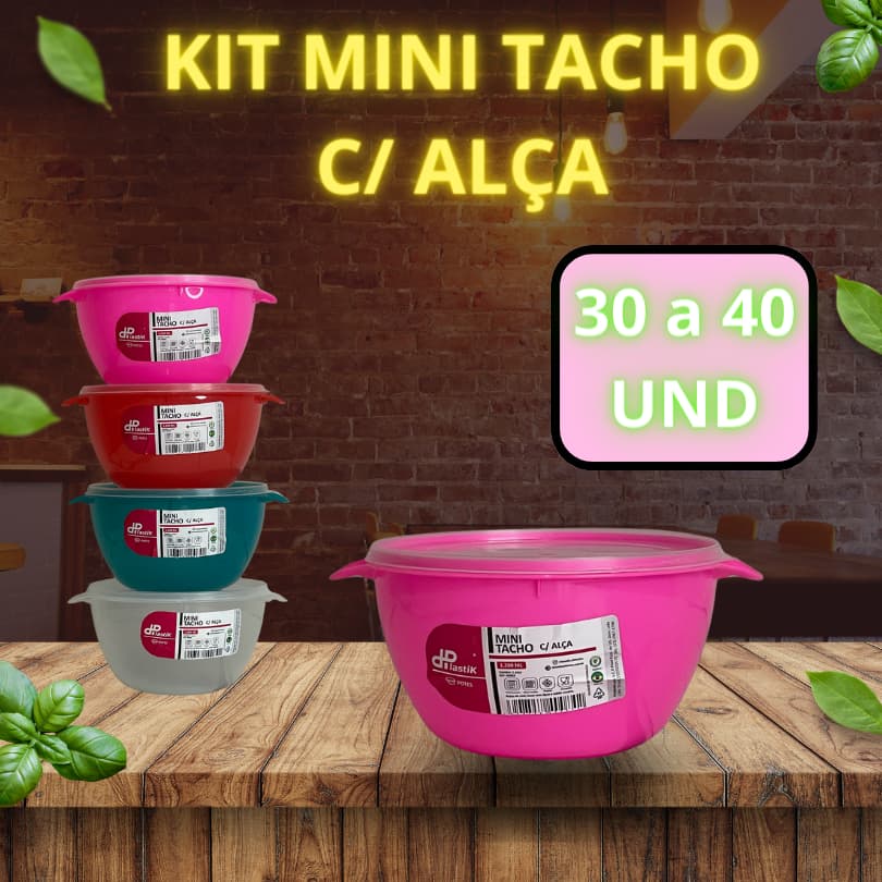 KIT 30 A 40 POTES MINI TACHO C/ ALÇA