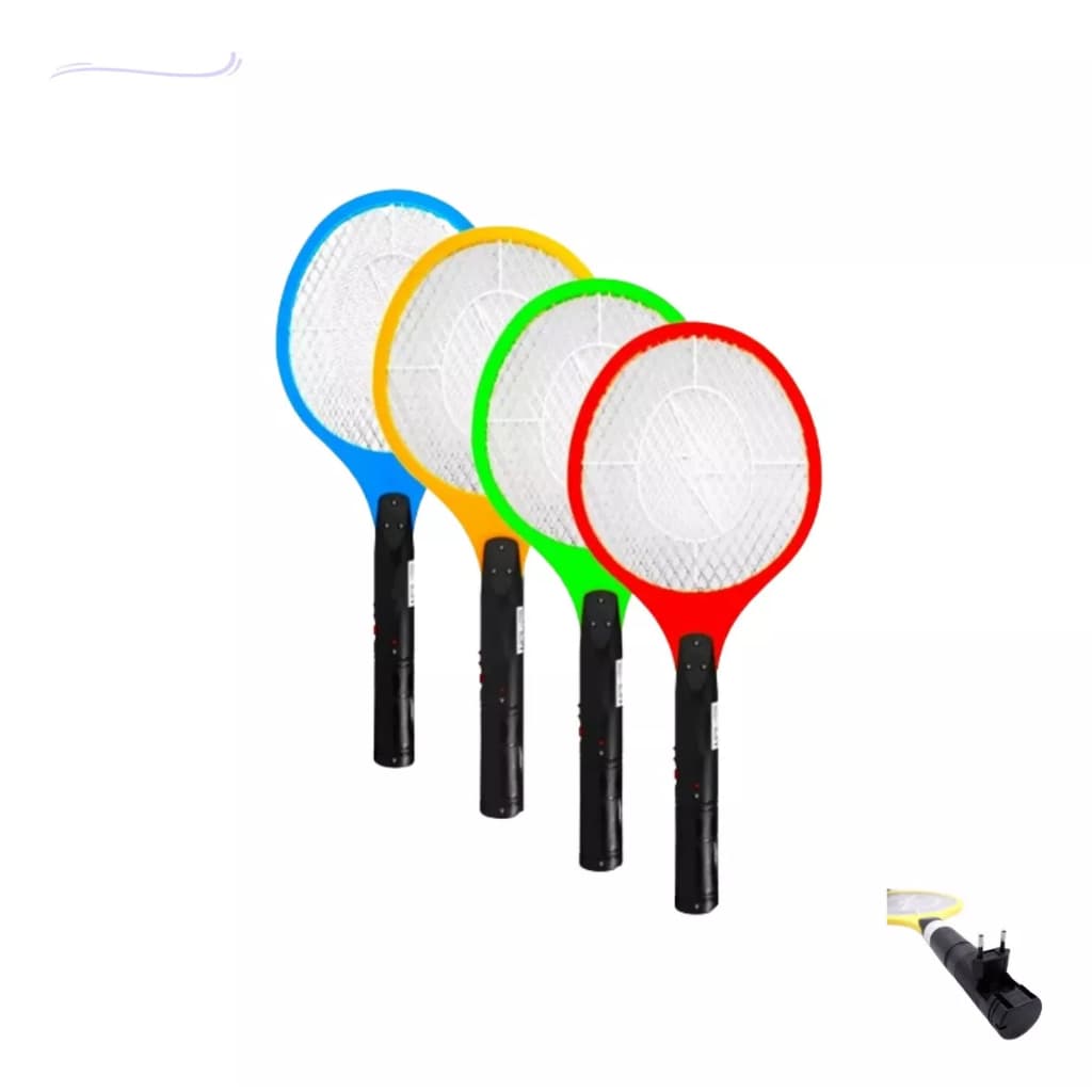 Raquete Elétrica Recarregável Bivolt Mata Mosquito Insetos Pernilongo Premium Portátil Cores Sortida