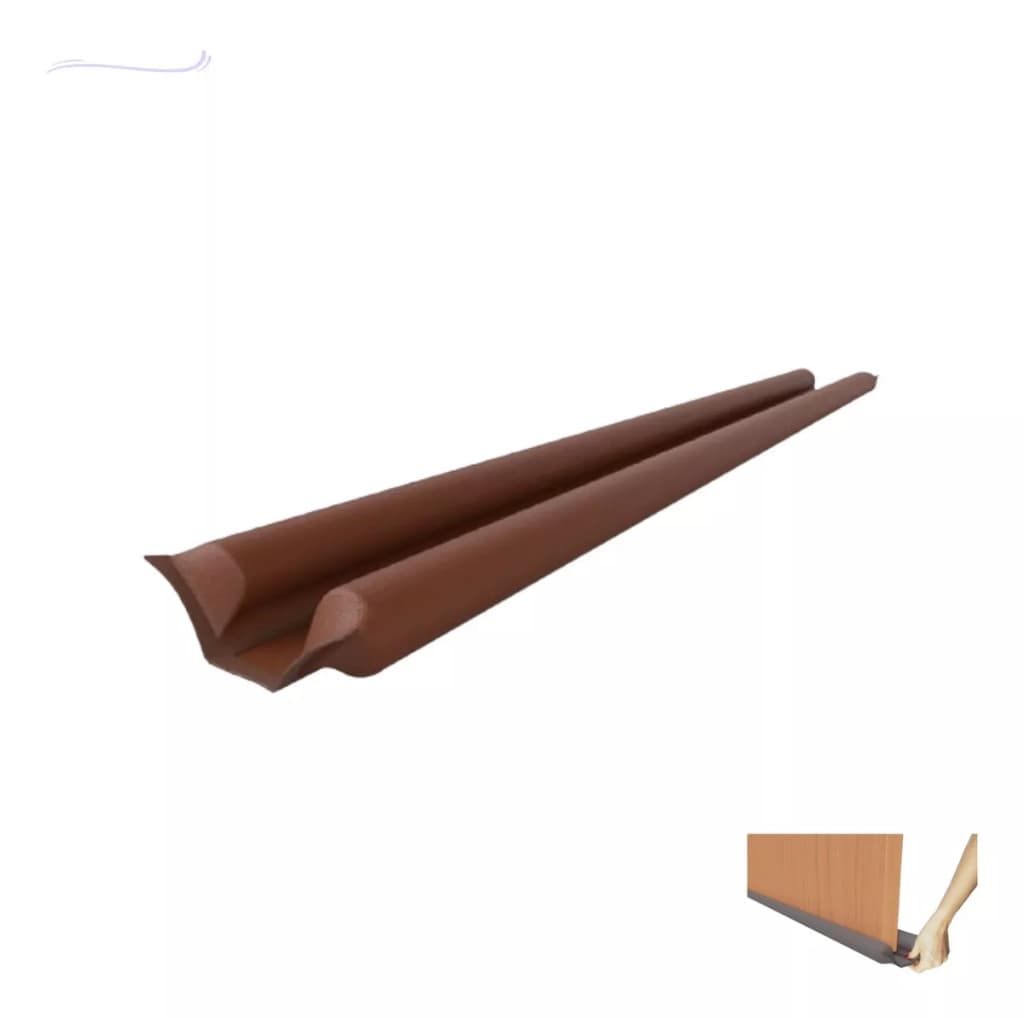 Veda Fresta Porta Rolinho Contra Insetos Poeira Duplo Protetor Impermeável Ajustável Marrom 80cm