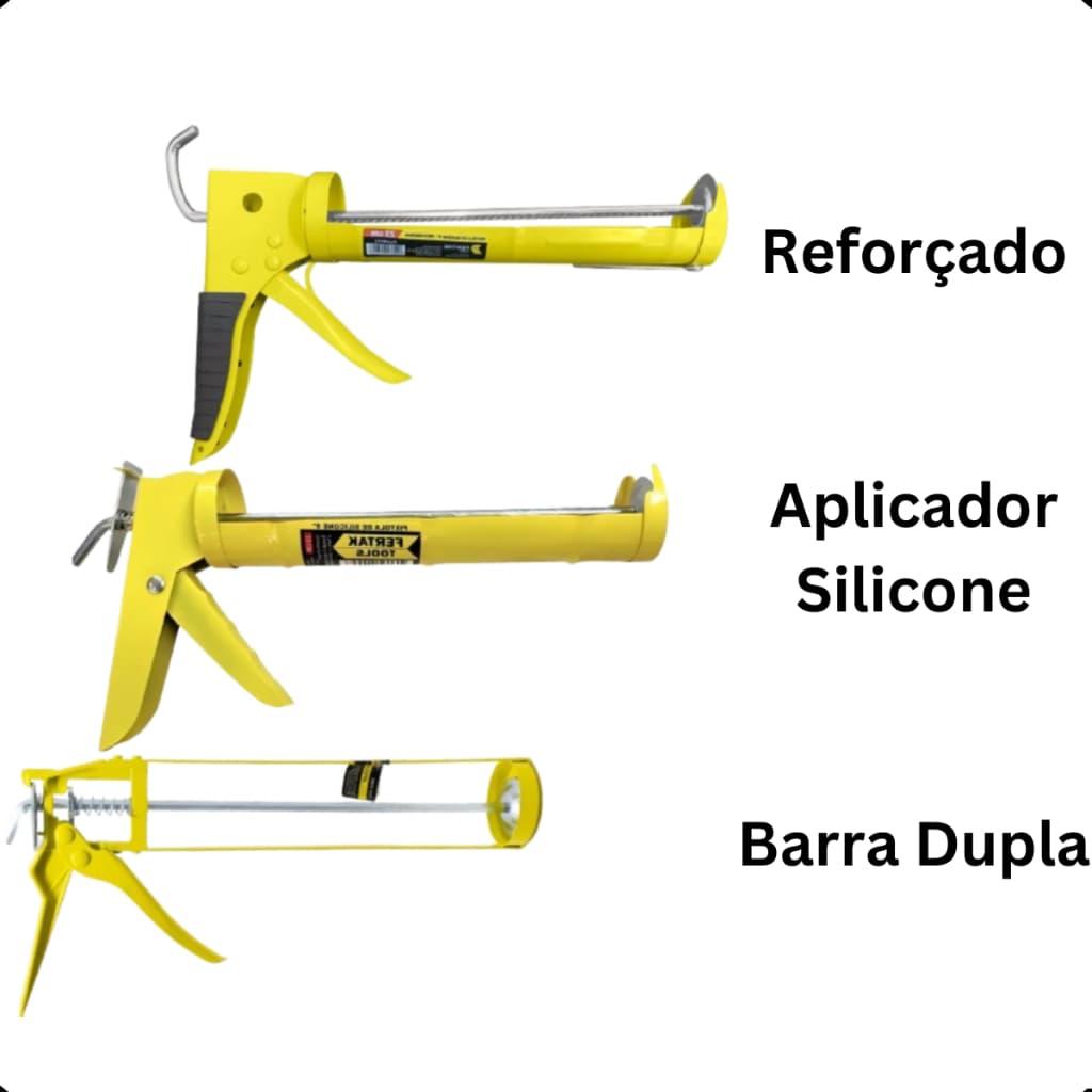 Aplicador Silicone Cola PU Profissional Pistola Aplicadora Tubo Cilicone Aplicar Selante Reforçado
