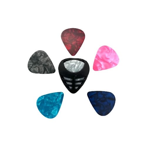 Porta Palheta Adesivo Violão, Guitarra, 5 Palhetas Paleta Sortidas