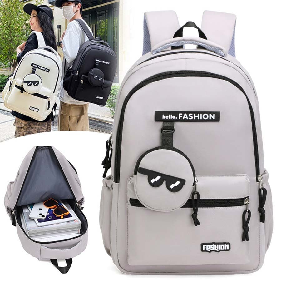 Mochila Masculina Reforçada com porta-moedas Bolsa Estilosa e Lisa com detalhe de óculos